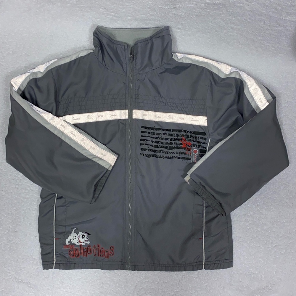 Vintage 90’s Disney 101 Dalmatians fleece lined zip track jacket size 6
